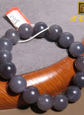 罕见方言和田玉精品珍藏级青海老坑料烟紫帝王紫卡12mm贵气手串A2
