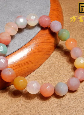 多彩盐源玛瑙棱形时尚手串手链