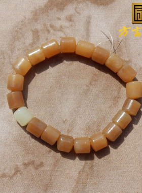 罕见方言和田玉特色推荐细腻温润且末料糖白玉卡8mm直切珠手串s2