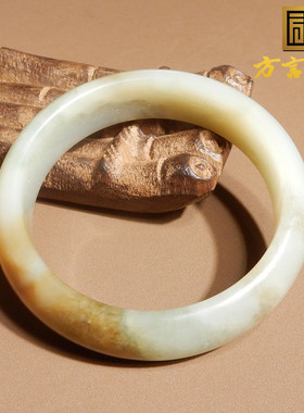 新疆且末老料糖白玉53mm玉石手镯