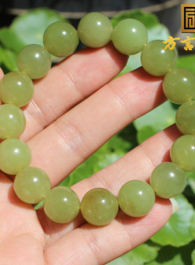 方言和田玉且末高脂糯黄口料手串