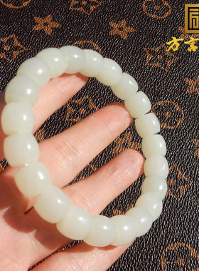 俄罗斯油润羊脂白玉10mm直切手串