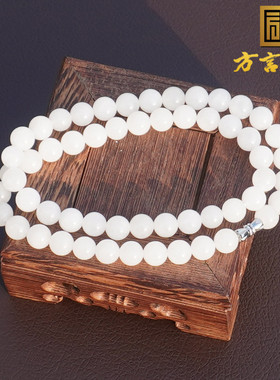 方言和田玉青海老坑料白玉妈妈链