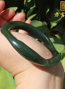 方言和田玉冰底湖水绿随行手镯