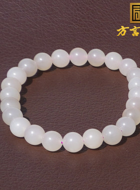 青海老坑料冰底细腻藕粉色手串