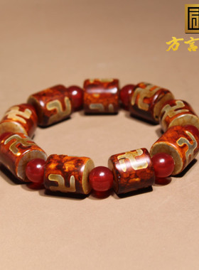 方言和田玉藏式仿古做旧玛瑙手串