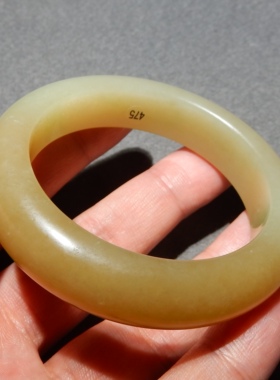 方言且末料糖白玉油润54mm手镯