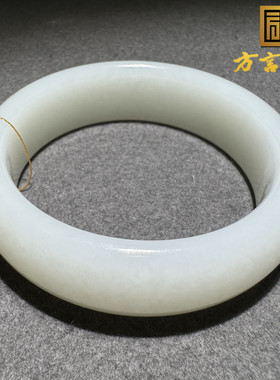 美美哒方言和田玉珍品收藏新疆且末料羊脂白玉内径59mm女士手镯S6