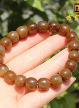 方言和田玉新疆且末料油润细腻高脂红糖玉10mm老型珠手串手链A6