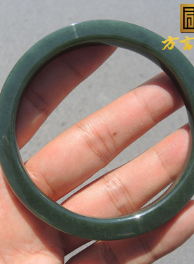 美哭了方言和田玉精品特色少见湖水青色油润细腻63mm精美手镯S