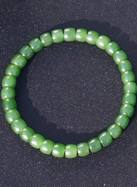 方言俄料老坑无黑点阳绿碧玉手串