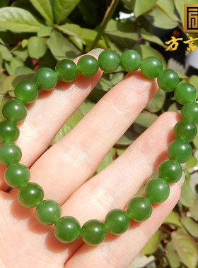 俄罗斯正阳绿起猫眼碧玉8mm手串