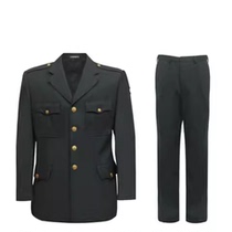 New spring and autumn long-sleeved uniform suit tunic uniform suit lined with pine branch green spring and autumn suit collar suit