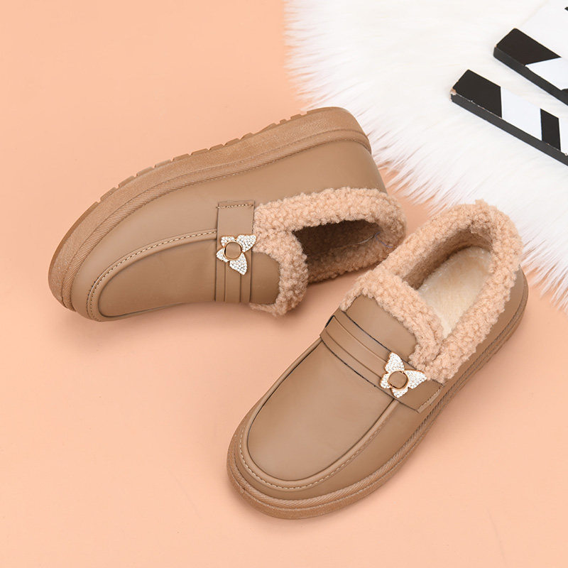 冬季老北京棉鞋女加绒保暖豆豆鞋皮面加厚防滑妈妈鞋棉靴休闲防寒,淘宝优惠券,粉丝福利购,淘宝优惠卷