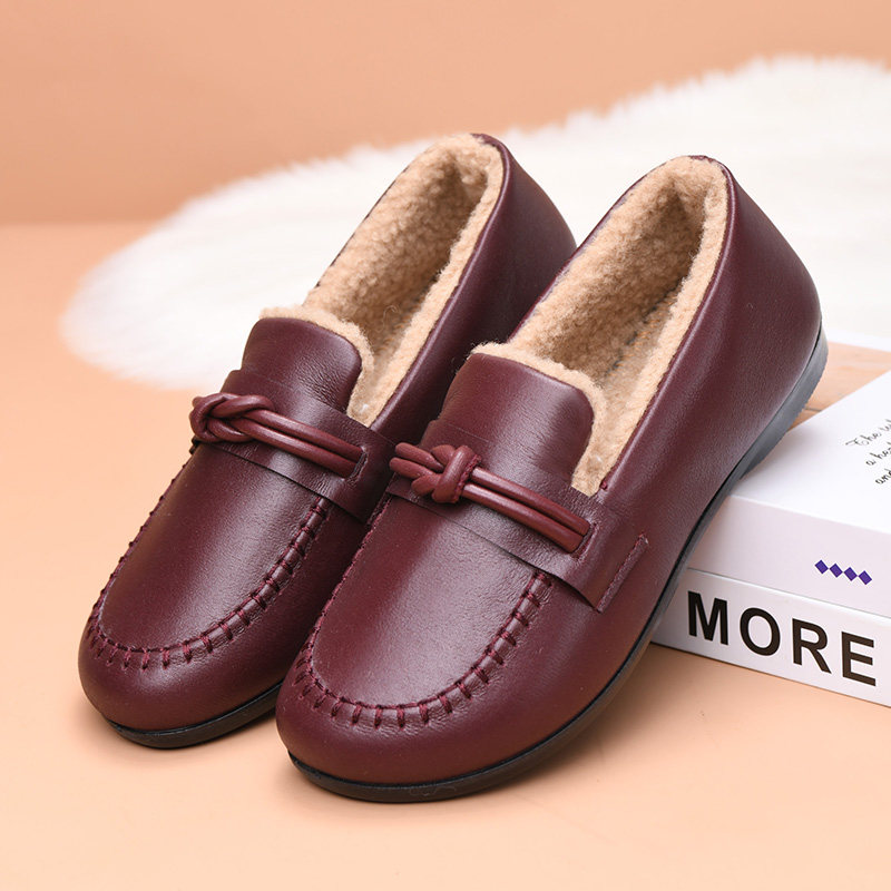 冬季老北京皮面棉鞋女加绒保暖中老年妈妈鞋休闲女士棉靴加厚防滑,淘宝优惠券,粉丝福利购,淘宝优惠卷