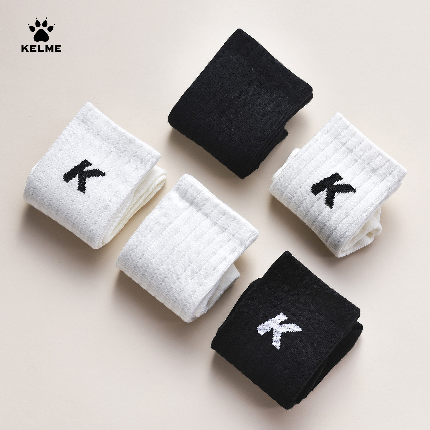 【三双装】卡尔美运动袜子男款中筒袜夏季新款透气跑步袜篮球短袜