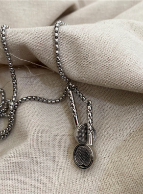 男女耳机型耳塞耳麦吊坠嘻哈hiphop蹦迪个性百搭项链潮长款颈饰品