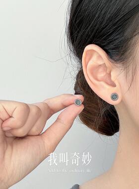 925银复古麻花简约百搭耳钉女