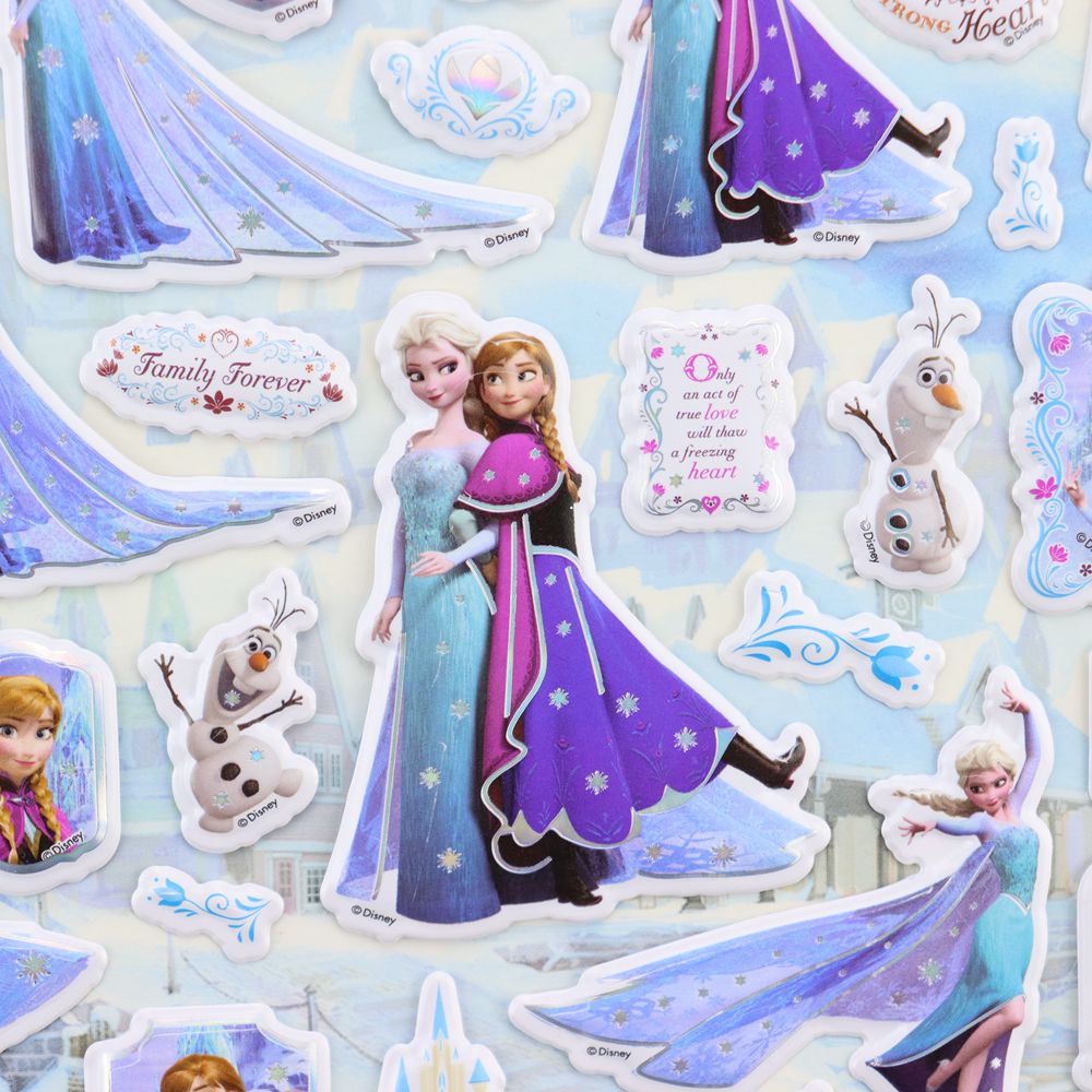 冰雪奇缘爱莎公主贴纸女孩儿童索菲亚美人鱼奖励大张贴画sticker-图0