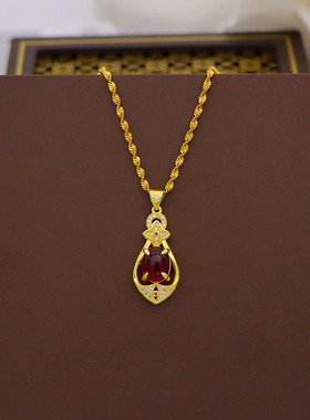 黄金色首饰仿24K金水波链女