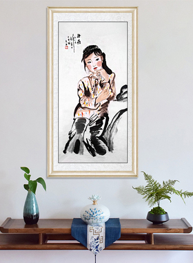 琢璞堂客厅卧室餐厅带框装饰挂画名人字画手写临摹刘文西国画海燕