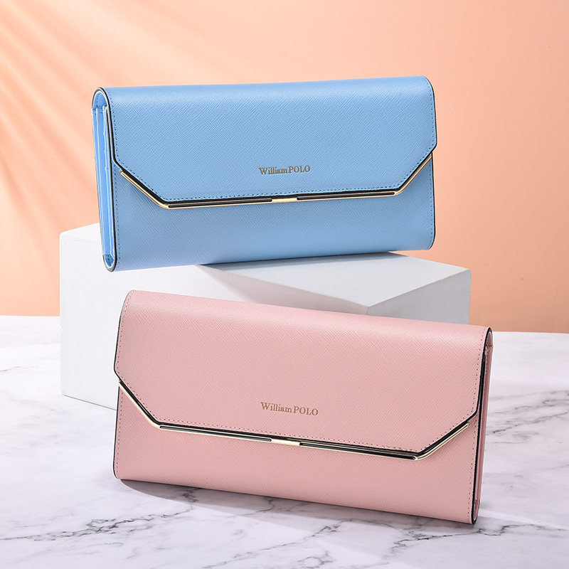 英皇保罗夏真皮长款多功能卡包钱包 williampolo美第奇钱包