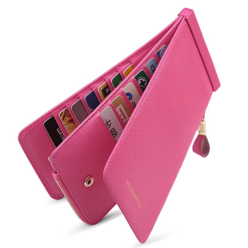 英皇保罗卡包女式精致潮真皮钱包 williampolo美第奇卡包