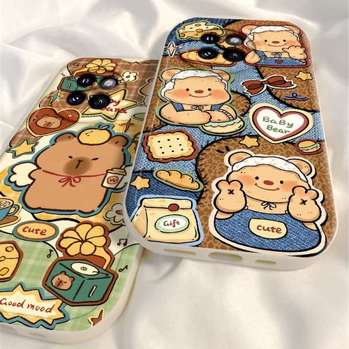 适用小米civi4pro手机壳新款civi3保护套civi2全包防摔civi1s软硅胶Mix4曲面屏外壳cviv黄油小熊cv男女带挂绳 - 图1