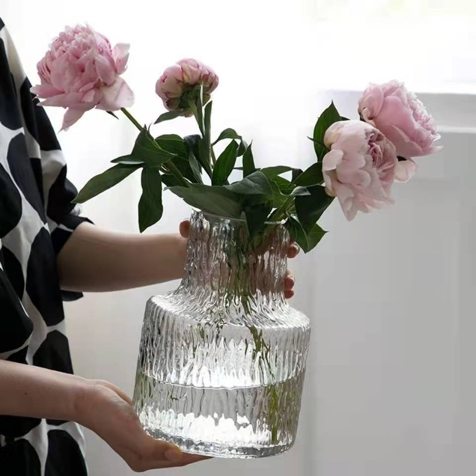 北欧风格简约透明花瓶ins风水养鲜花玻璃插花瓶客厅摆件网红装饰 - 图2