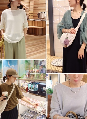 夏日多巴胺彩色串珠~高级天然石项链淡水珍珠锁骨链 休闲搭配串珠