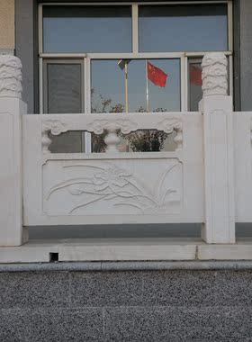 石浮雕栏杆板中式简约汉白玉包邮
