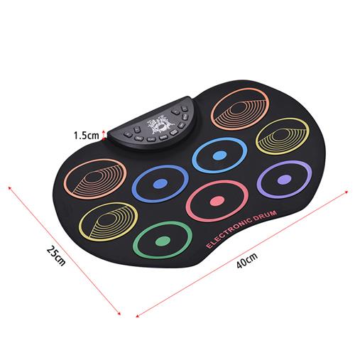 彩色手卷架子鼓 Roll Up Drum初学儿童打击乐器 USB手卷电子鼓 - 图1