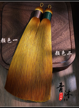 土黄色文玩手串108佛珠流苏车挂