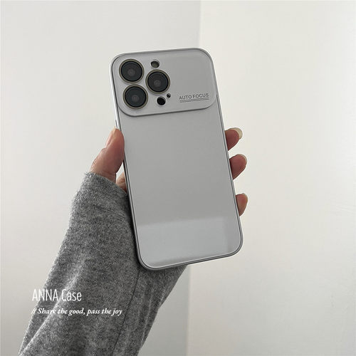 ANNACASE高级简约清透银灰大视窗适用苹果17promax手机壳iphone17光面15pro新款16全包16promax防摔保护套14 - 图3