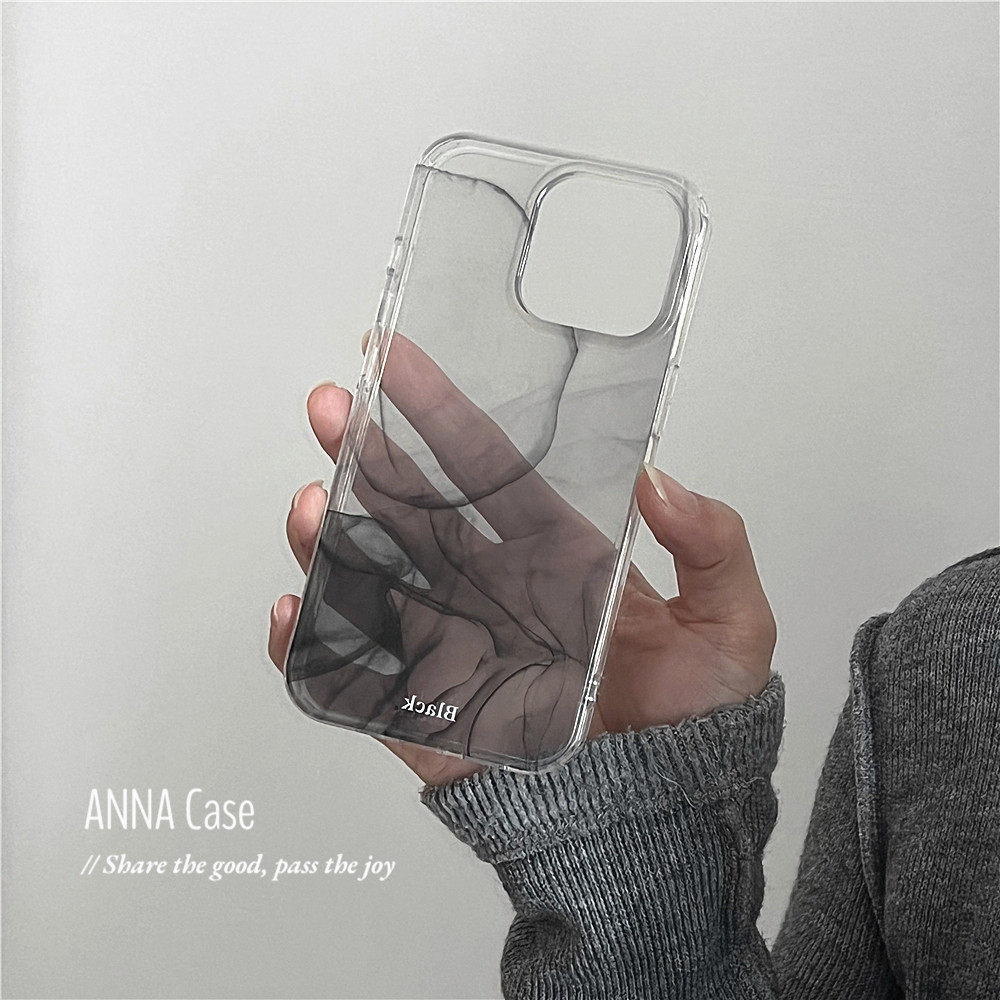ANNACASE高级古风透黑晕染水墨适用苹果17promax手机壳iphone17小众15pro新款14全包软壳16promax防摔保护套,淘宝优惠券,粉丝福利购,淘宝优惠卷