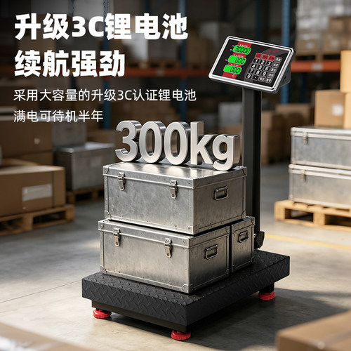 电子秤台秤商用小型电子称家用精准称重300公斤卖菜100kg快递磅秤 - 图1