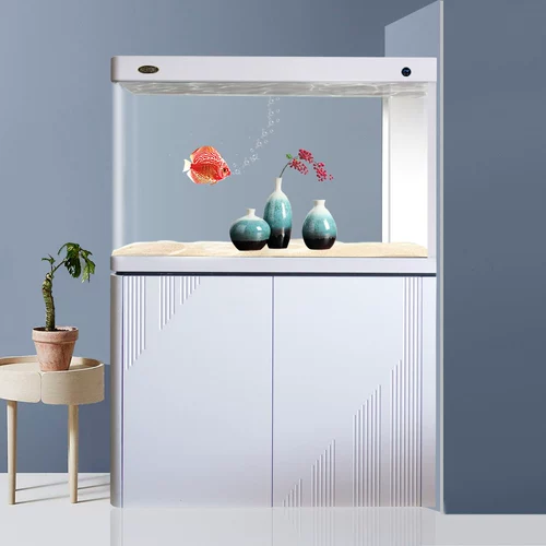 Экологический рыбный танк гостиная крупномасштабная минималистская локальная локальная лан дай новый северный супер белый стеклян