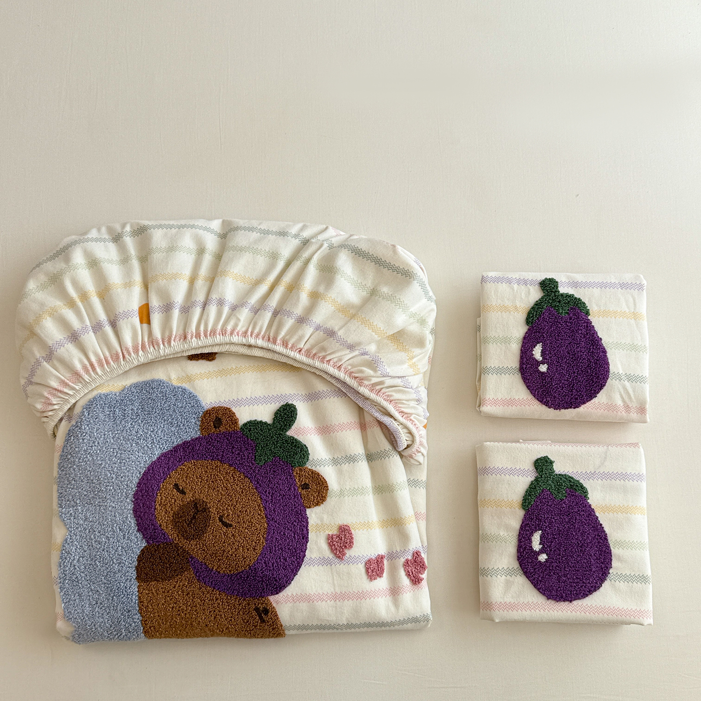 毛巾绣纯棉磨毛床单单件2025新款秋冬季加厚被单人儿童床笠三件套 - 图3