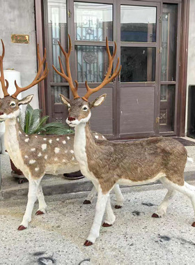仿真梅花鹿大型动物模型鹿摆件