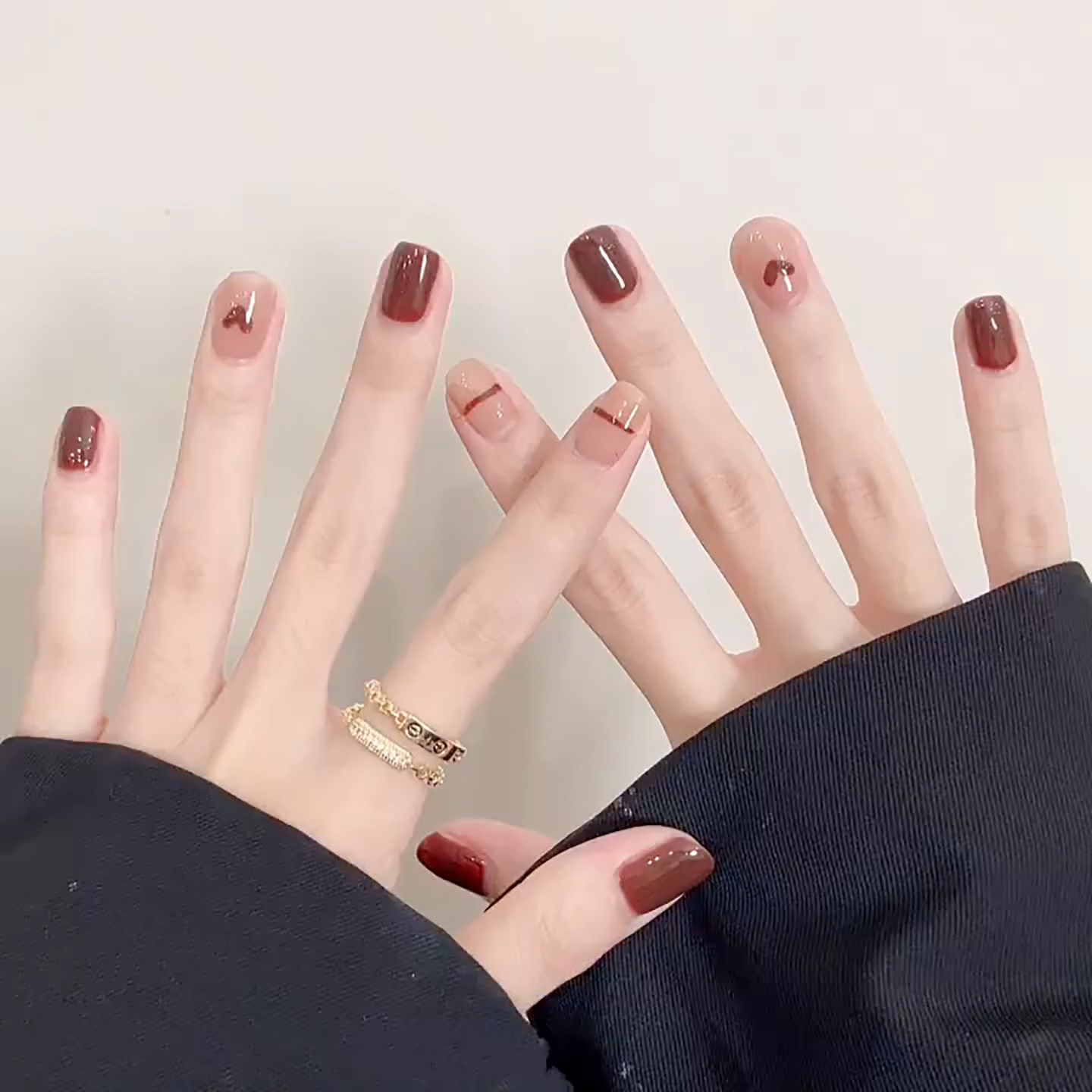 萤火虫手工指甲贴片 显白手绘简约线条美甲成品 孕妇可穿戴式甲片,淘宝优惠券,粉丝福利购,淘宝优惠卷