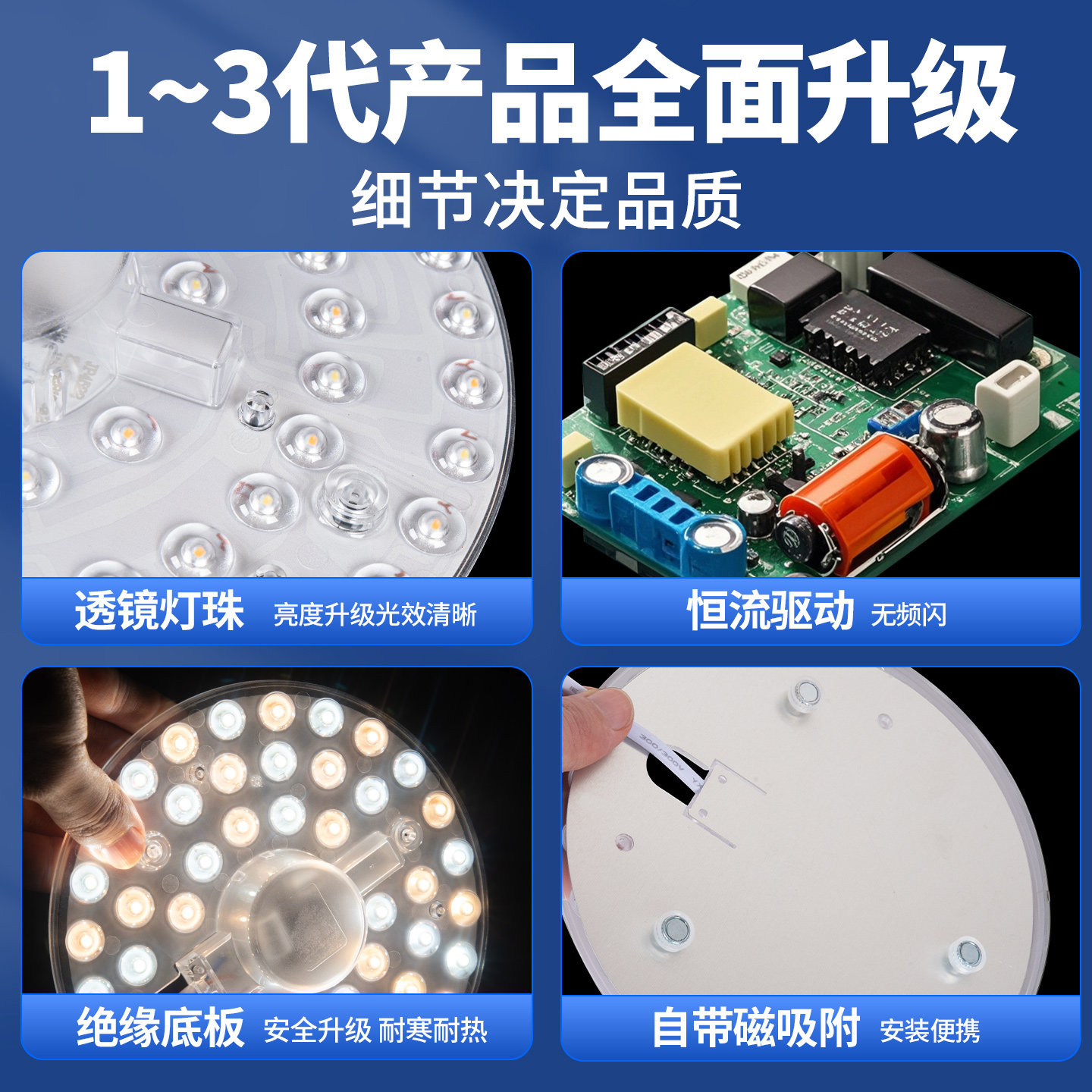 LED ceiling lamp wick replacement magnetic light strip light panel