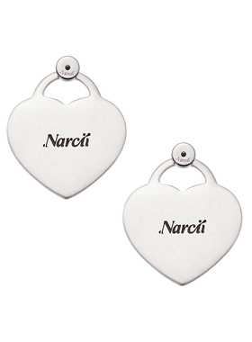 NARCII 「玫瑰碎花爱心耳钉」原创手绘冷珐琅耳环生日礼物 新品