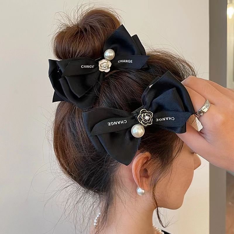 复古精致山茶花蝴蝶结头饰可爱丸子头抓夹懒人盘发神器优雅发夹,淘宝优惠券,粉丝福利购,淘宝优惠卷