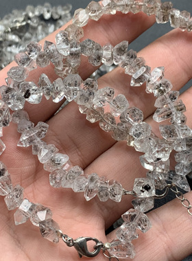 天然巴基斯坦油胆闪灵钻手链双尖头黑黄闪灵手链饰品圆珠原石手串