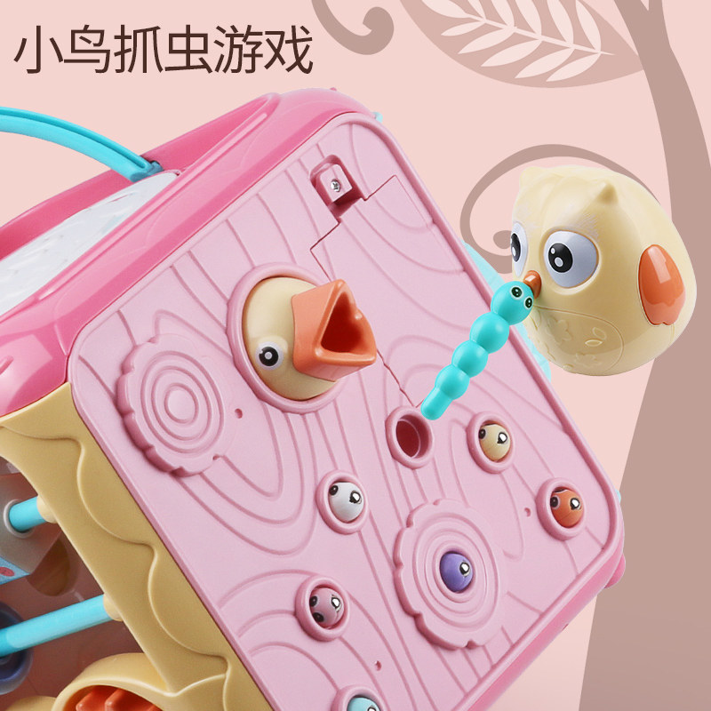 婴儿玩具六面体益智音乐宝宝拍拍鼓 顽兔童车电动手拍鼓
