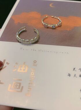 沧海atelier 炒鸡精致的一款14k包金锆石戒指双戒指闺蜜戒指女生
