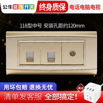 Bull Switch Socket 118 Type Wall Weak electric Voice Closed Road Internet Phone TV Computer socket Panel