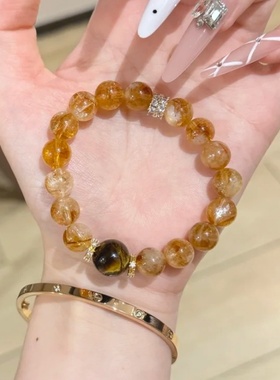 天然黄塔晶手链女款轻奢小众