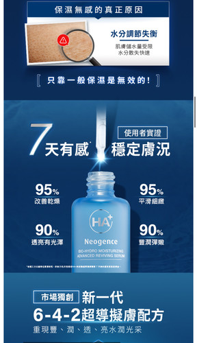 台湾本土版Neogence霓净思玻尿酸超导润泽精华30ml保湿紧致弹润 - 图3