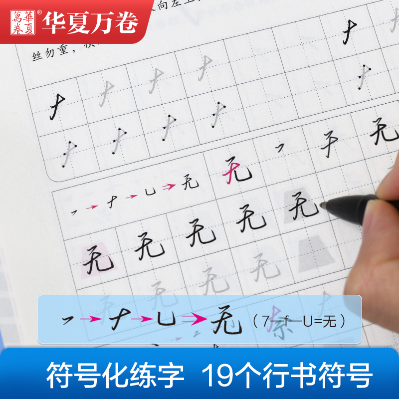 控笔训练字帖志飞习字行书技法秘籍数字化高效练字49法符号字帖入门教程华夏初中高中钢笔硬笔书法练习成年人大学生临摹描红练字-图2